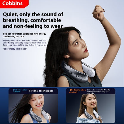 Rechargeable Ultra-quiet Lazy Portable Mini Turbine Bladeless Halter Fan