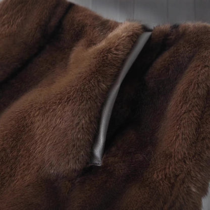 Elegant Artificial Fur Effect Skirt Women's Skirt