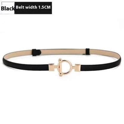 Punch-free Matte Buckle Adjustment Belt Women
