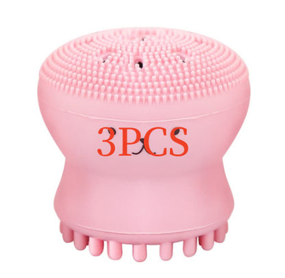 Cartoon octopus silicone wash brush foaming cleansing brush Manual facial massage brush cleansing brush brush bubbler