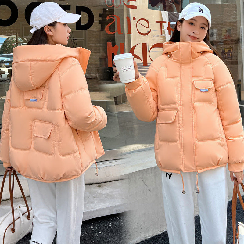 Candy Color Cotton Clothing Women's Short Baggy Coat