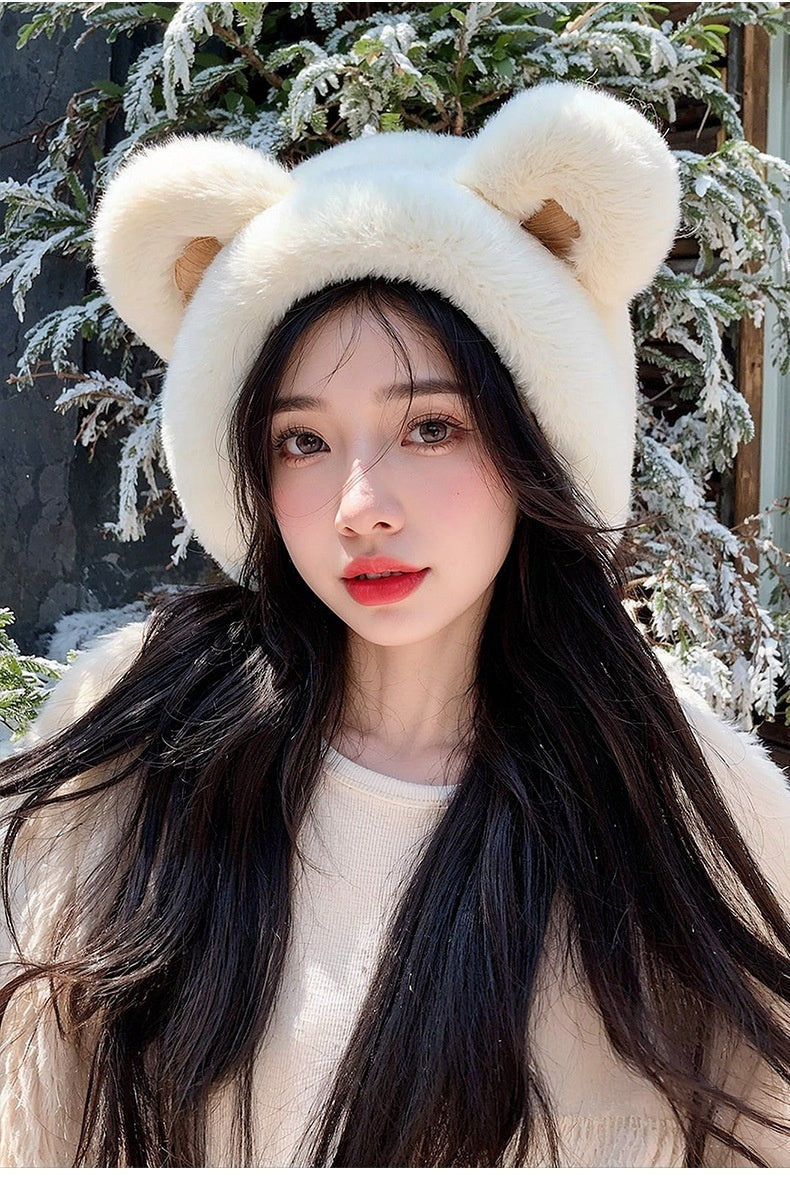 Warm-keeping Earmuffs Female Winter Cute Cartoon Bear Earmuff