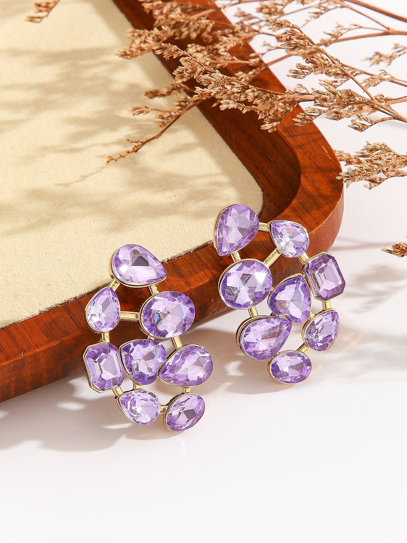 Hot Selling Fashionable Alloy Diamond Studded Earrings