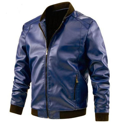 Male European American Motorcycle Leather Coat Bold Continental Edge