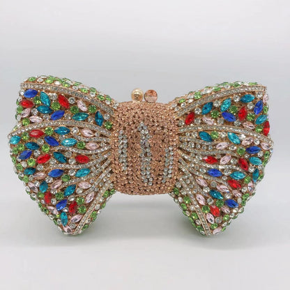 Bow Diamond Evening Bag Rhinestone Clutch