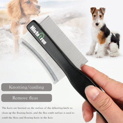 Pet Hair Comb Hair Remover Double-sided Easy Deshedding Brush For Cat Grooming Dog Grooming Flea Comb Pet Supplies