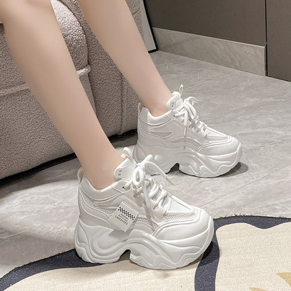 Platform Lace-up Fashion Solid Color Simple Casual Shoes