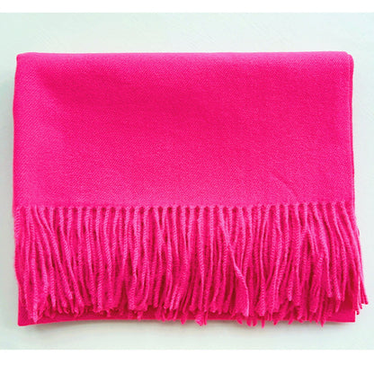 Simple Tassel Shawl Warm Artificial Cashmere Scarf