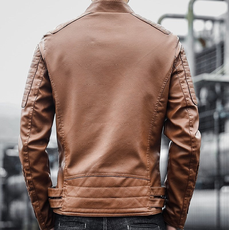 Mens Leather Jacket Coat Autumn Winter Rugged Premium Craft