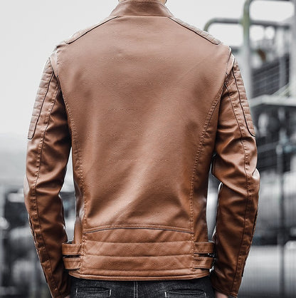 Mens Leather Jacket Coat Autumn Winter Rugged Premium Craft