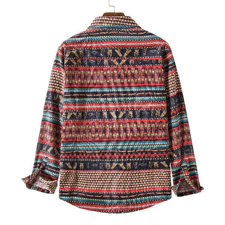 Inclusive Plus Size Ethnic Style Loose Casual Shirt