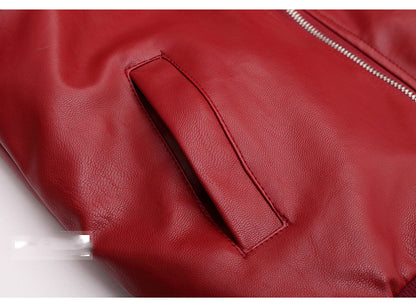 The Padded Biker: PU Leather Hooded Padded Performance Coat