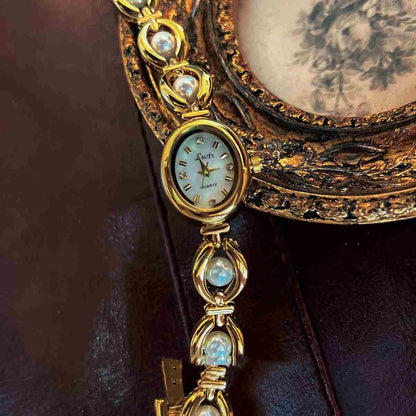 Mid-ancient Light Luxury Imitation Pearl Watch Temperamental Bracelet Women's Watch
