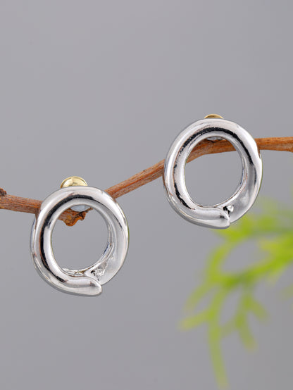 Geometric Circle Stud Earrings For Women In Minimalist Style
