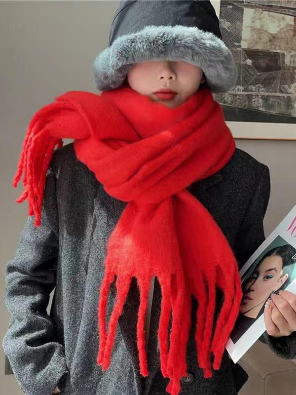 Women's Wool-like Autumn And Winter Solid Color Comfortable Scarf High Quality