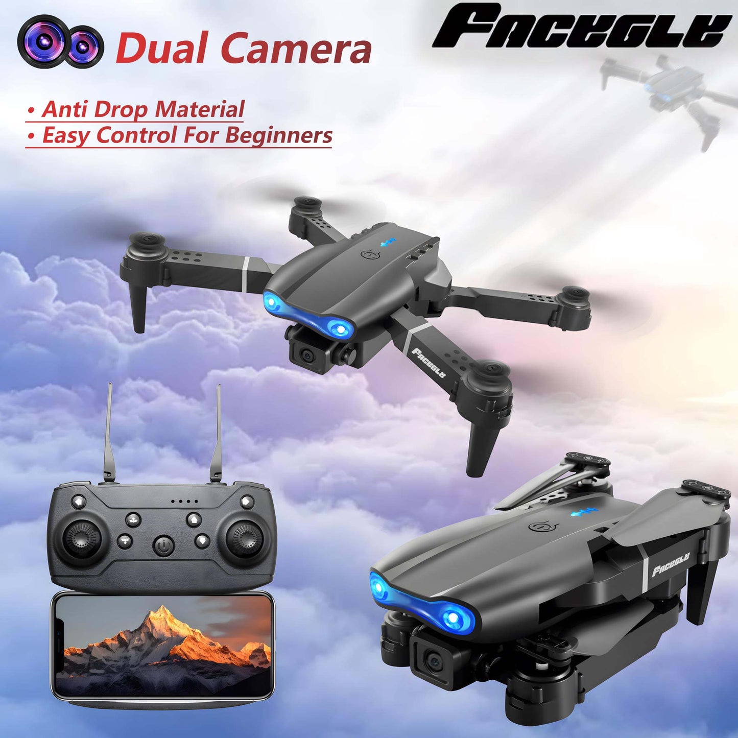 E99 AeroPro: HD Dual Camera Aerial Photography RC Quadcopter Drone