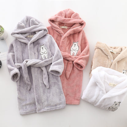 The Hooded Flannel: Boys’ Home Wear Bathrobe
