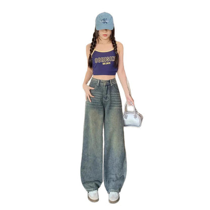 American Retro Loose Slimming And Straight New Mop