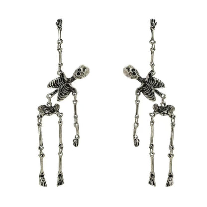 Halloween Human Skeleton Earrings Exaggerated Personalized Dark Wind