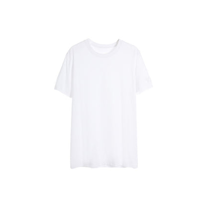 Loose Casual Crewneck Versatile Top Embossed Half Sleeves