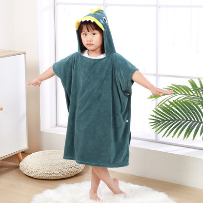 The Absorbent Cloak: Wearable Coral Fleece Hooded Towel