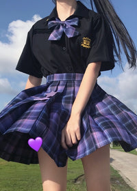 Purple Plaid Skirt Length 45CM