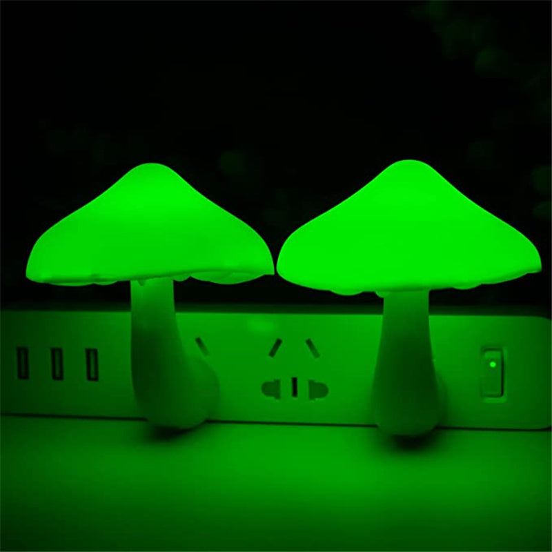 LED Mushroom Night Light | EU/US Plug-In Light Sensor Wall Lamp for Bedroom & Home Décor