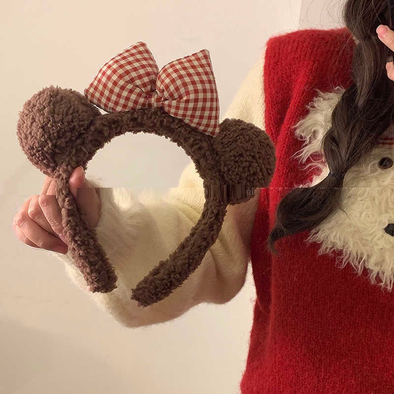 Cute Bow Bear Ear Headband Face Wash Headband