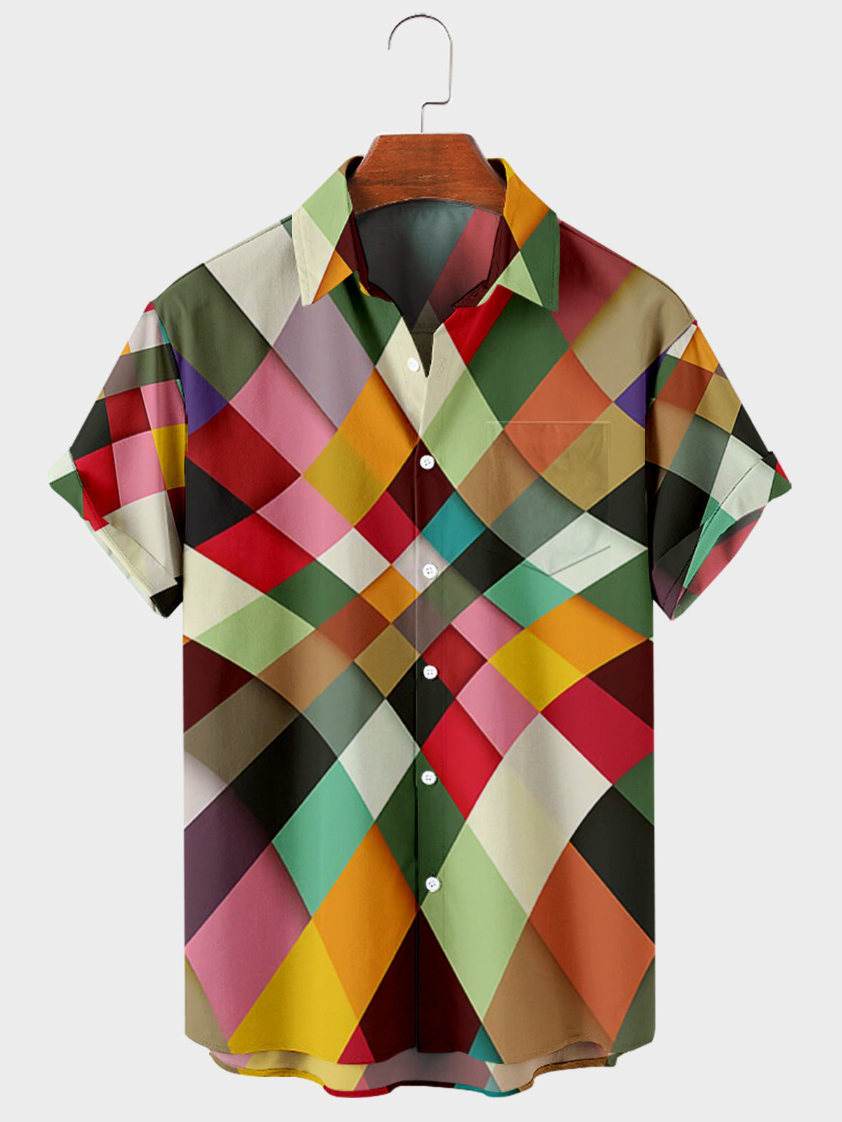 Modern Minimalist Striped Digital Print Mens Shirt