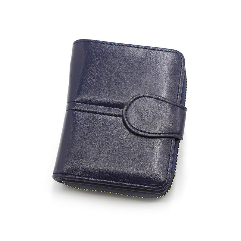 Wallet Short Solid Color Multi-card-slot Card Holder