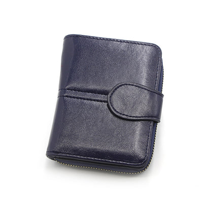 Wallet Short Solid Color Multi-card-slot Card Holder