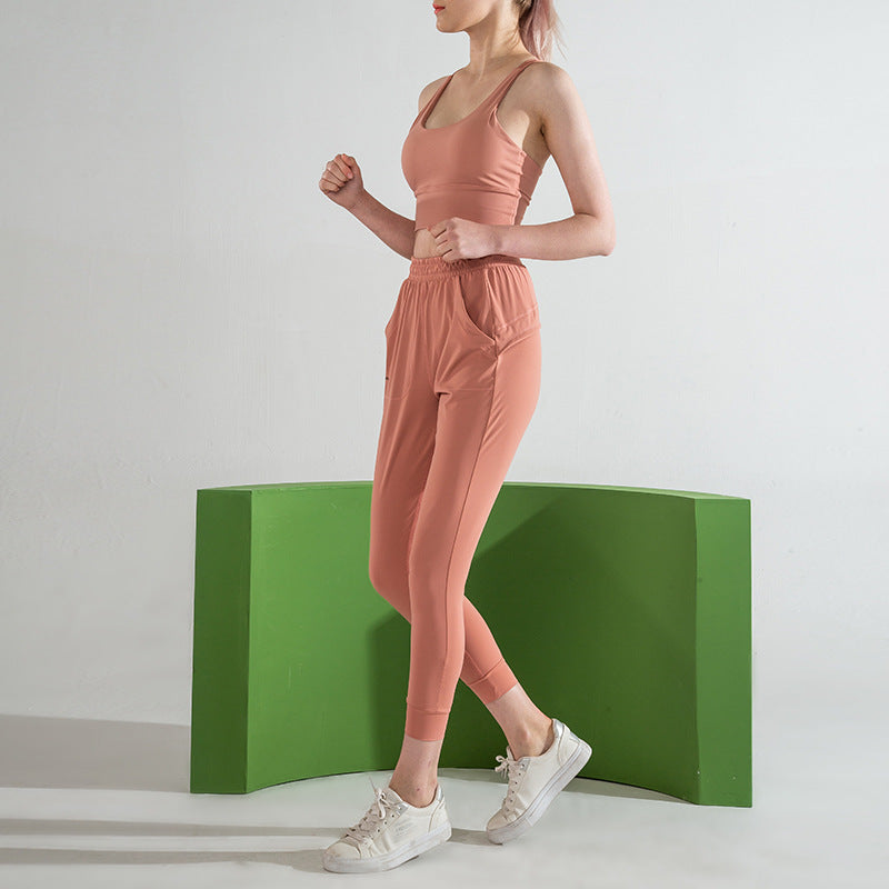 Sports Casual Pants Women Loose Foot Pants Breathable Running