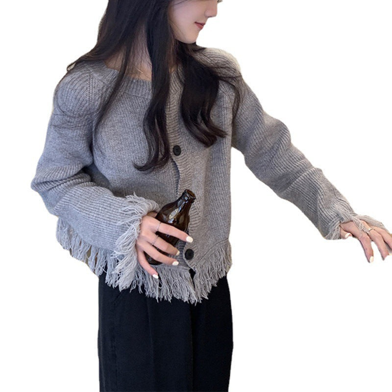 Tassel Knitted Sweater Cardigan Coat