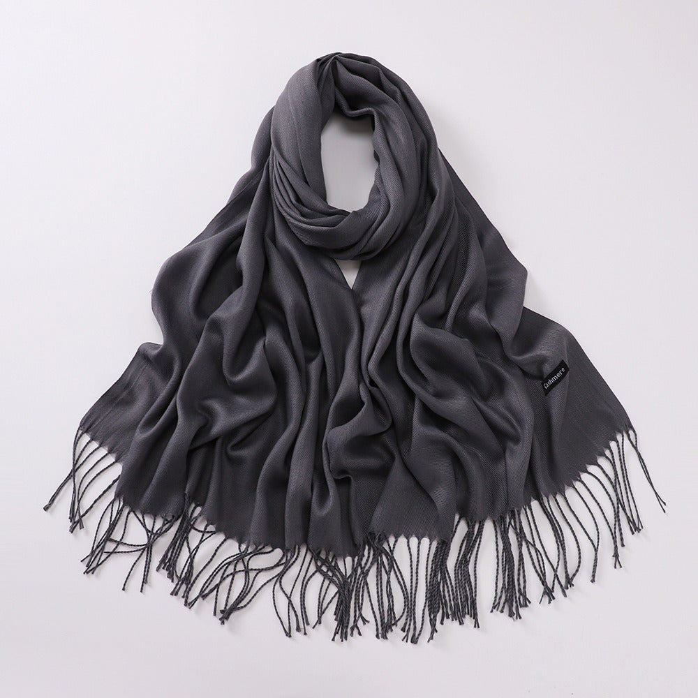 Autumn And Winter Cashmere-like Solid Color Long Scarf