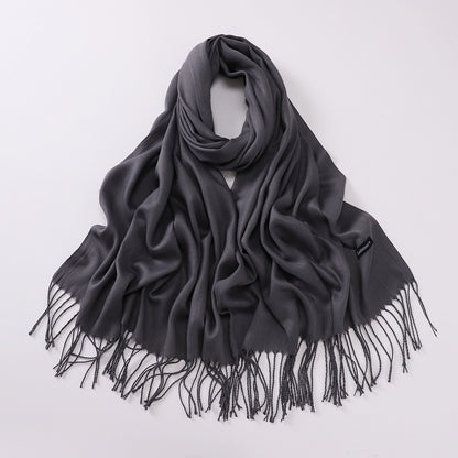 Autumn And Winter Cashmere-like Solid Color Long Scarf