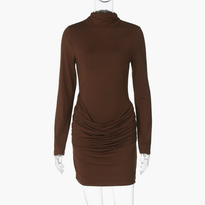 Fashionable Slim-fit Back Package Hip With A Zipper Dress