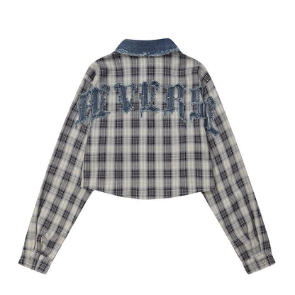 Patch Letter Embroidery Long Sleeve Shirt Men