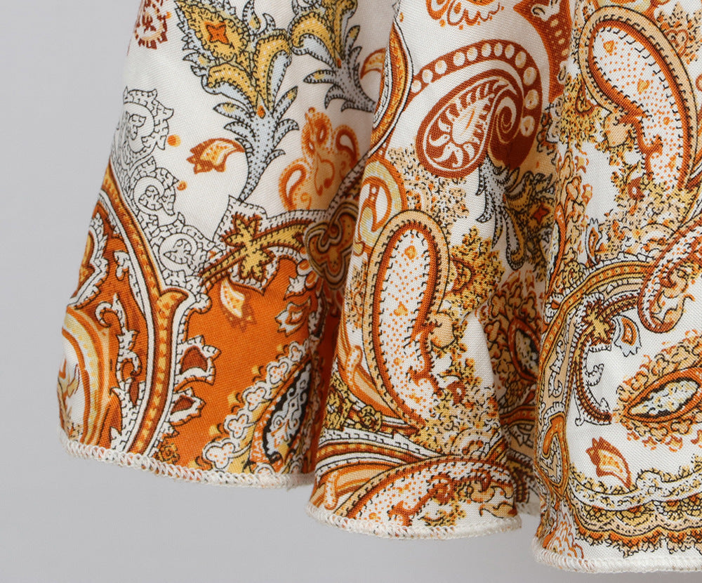 Ladies V-Neck Short Sleeve Patchwork Irregular Dress