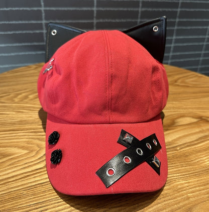 A Niche Baseball Cap With Three-dimensional Cat Ears