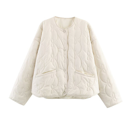 Temperament Women's Bow Quilted Coat