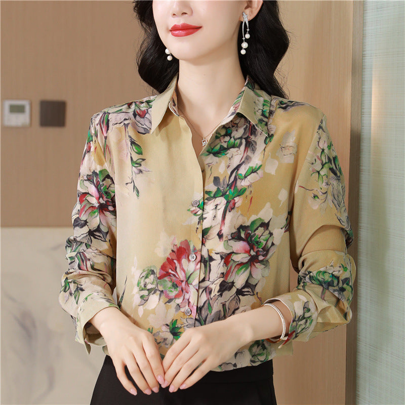 Women's Casual Loose French Printed Shirt