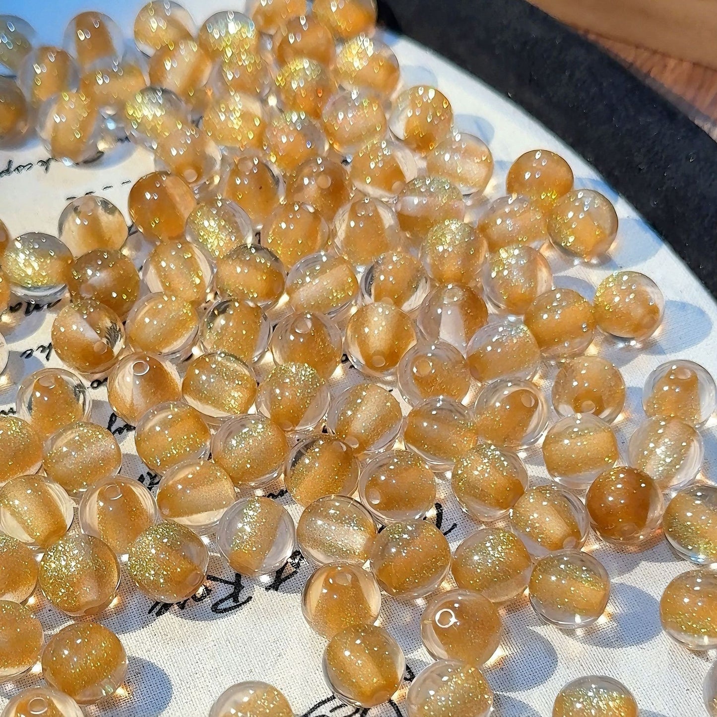 16mm Dream Starry Sky Thin And Glittering Cat's Eye Resin Scattered Beads