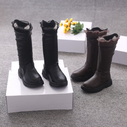 The Cashmere Tall: Girls’ Long Tube Leather Boots