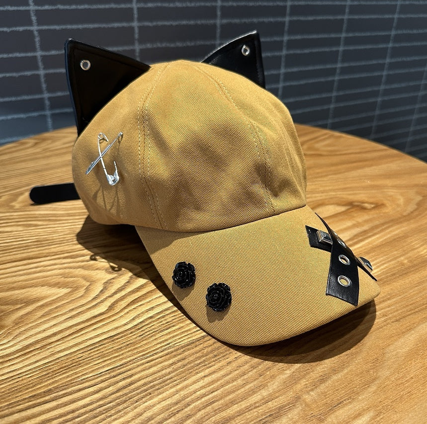 A Niche Baseball Cap With Three-dimensional Cat Ears