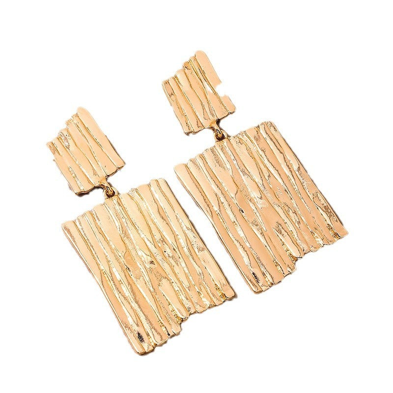Irregular Geometric Simple Fashion Vertical Stripe Earrings