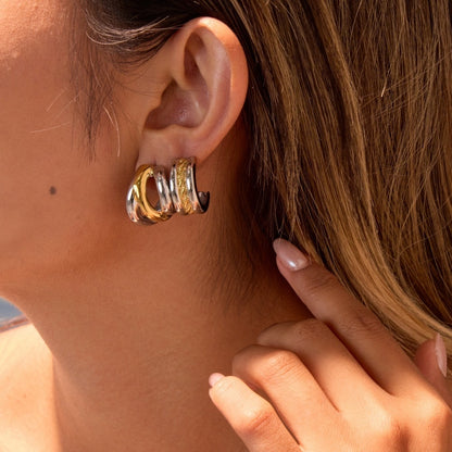 Stainless Steel Simple Design Earrings