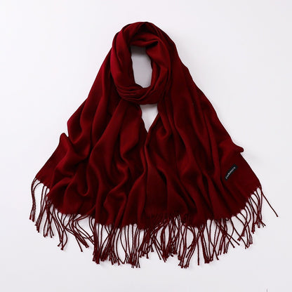 Autumn And Winter Cashmere-like Solid Color Long Scarf