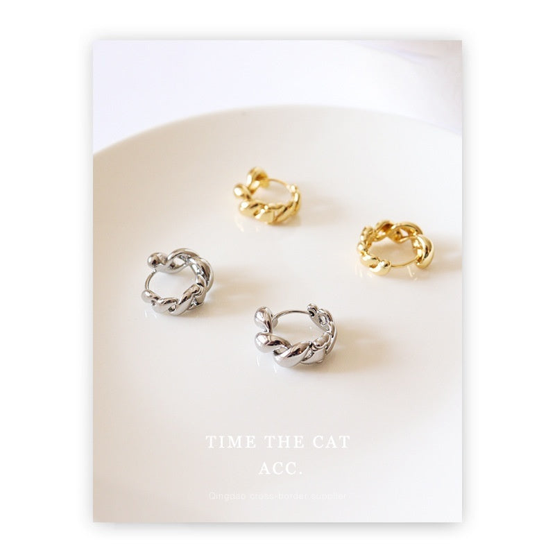 European And American Retro Metal Sense Frosty Style Earrings Personality