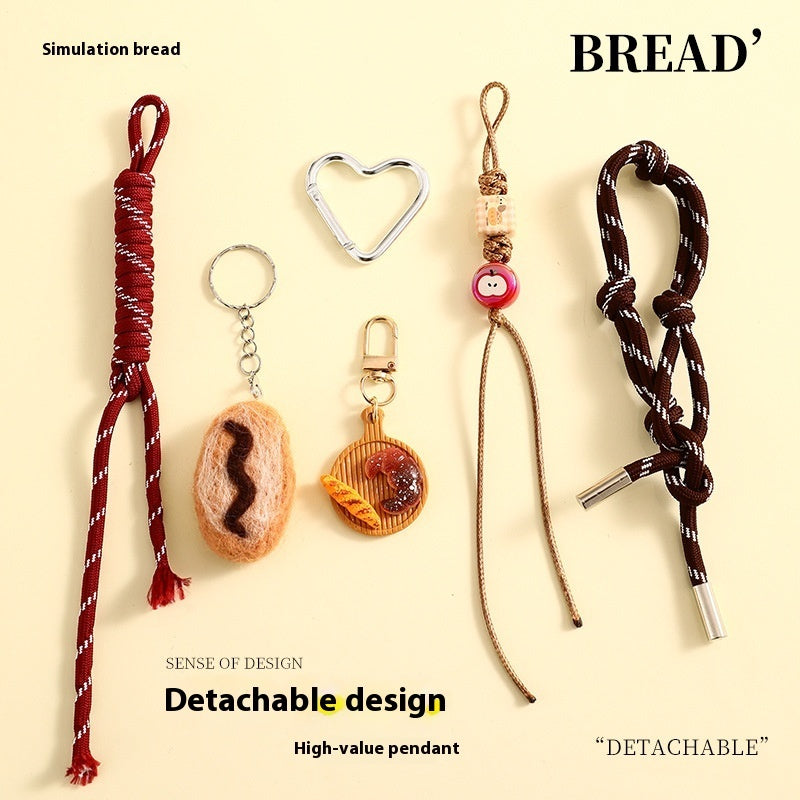 Felt Bread Keychain Accessories Schoolbag Pendant Small Jewelry