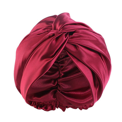 Artificial Silk Double-layer Cross Twist Nightcap